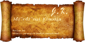 Járányi Klaudia névjegykártya