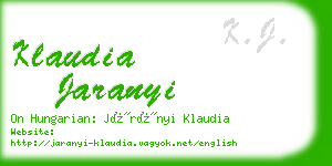 klaudia jaranyi business card